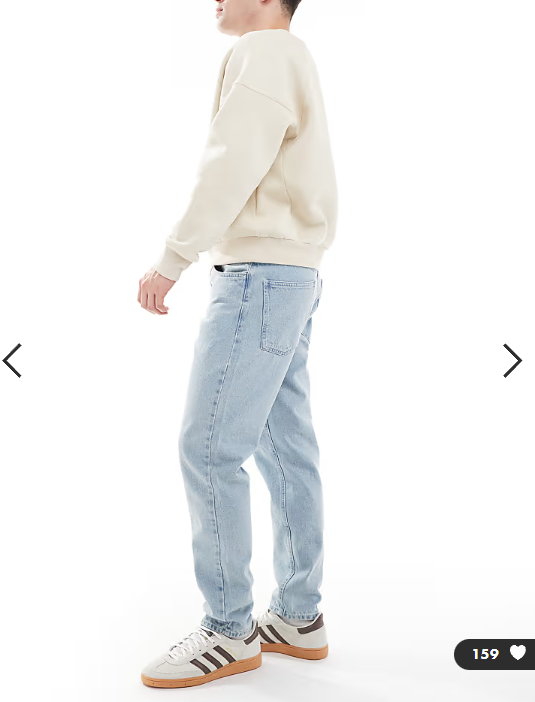 ASOS DESIGN tapered jeans in light stone wash blue