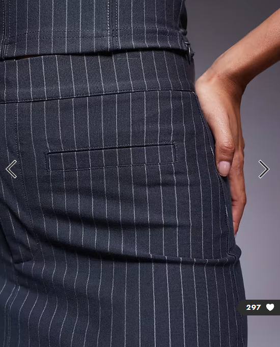 ASOS DESIGN co-ord bengaline micro mini skirt with pocket detail in grey pinstripe