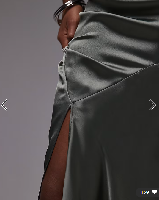 ASOS DESIGN SET satin panel bias maxi skirt and scarf top in khaki SET