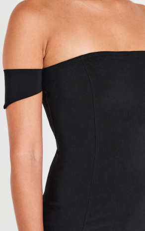 Black Bardot Bengaline Bodycon Dress