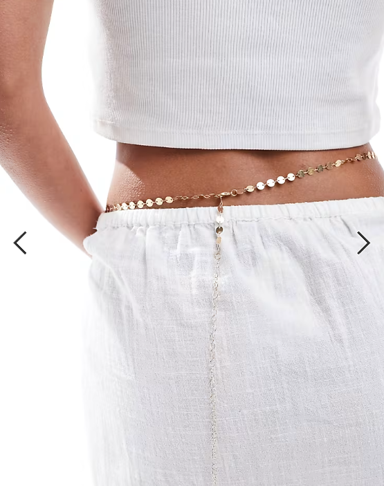 South Beach mini disc belly chain in gold