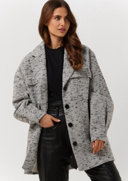 Ecru NA-KD Jack OVERSIZED TWEED JACKET