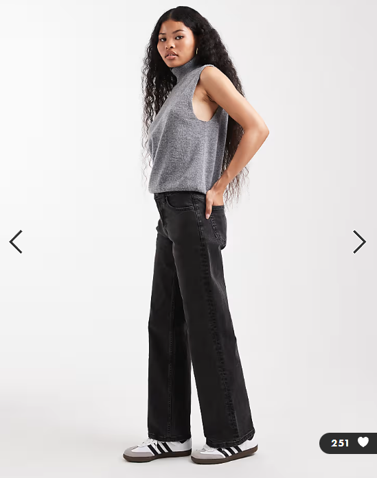 ASOS DESIGN Petite comfort stretch straight leg jean in washed black