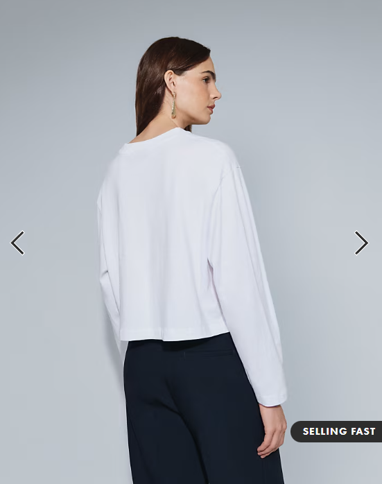 ASOS DESIGN long sleeve boxy cropped t-shirt in white