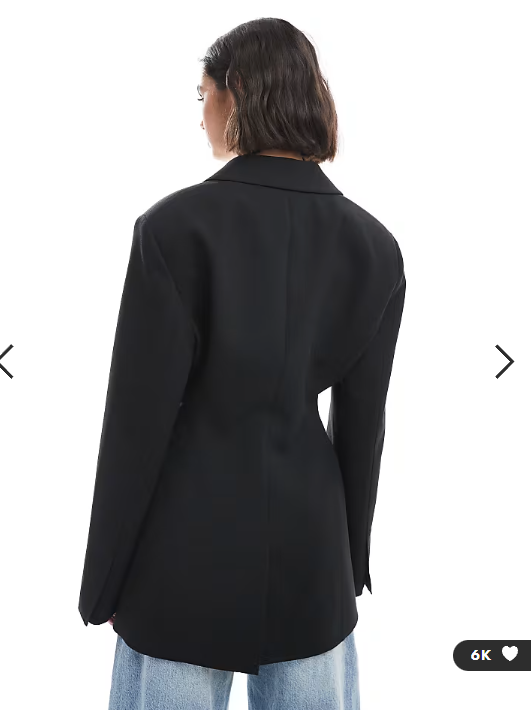 ASOS DESIGN tailored cinch waist blazer in black
