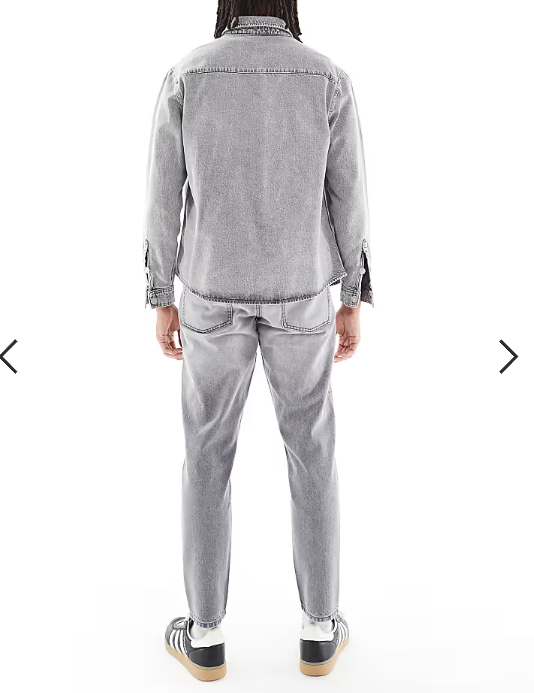 ASOS DESIGN tapered fit jeans in light grey wash