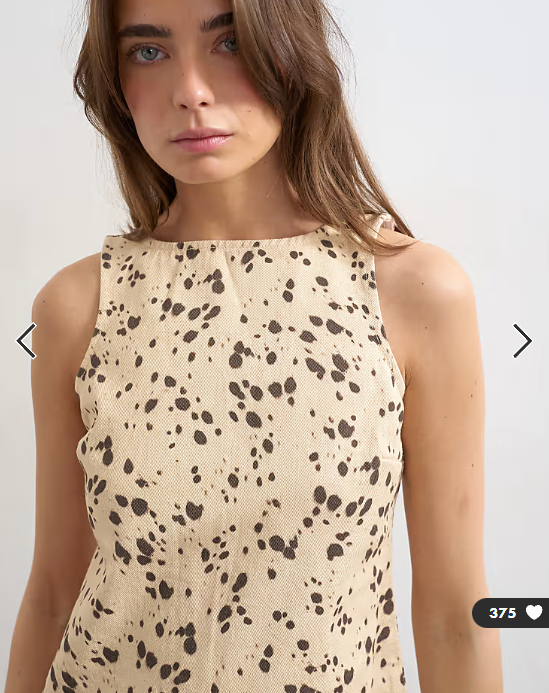 Topshop denim shift dress in deer print