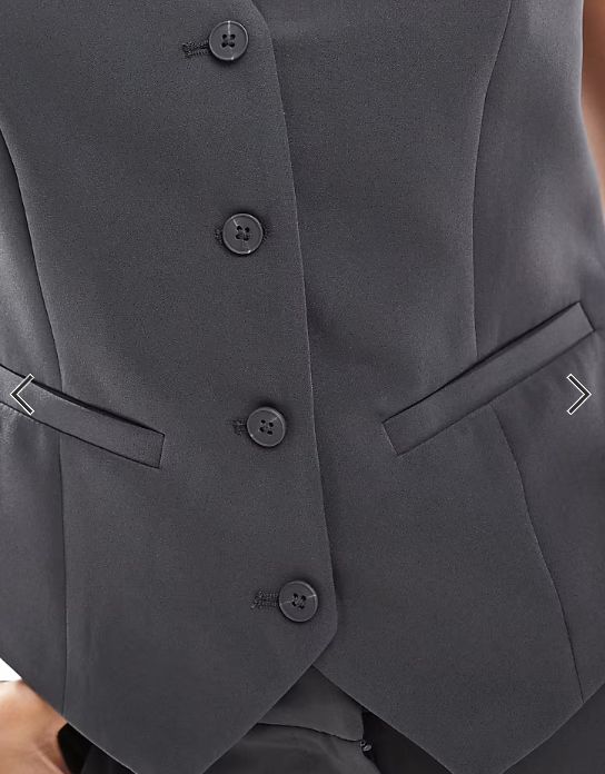 Pieces tailored waistcoat co-ord in magnet grey
