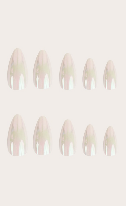 Nail Hq Almond Pearl Glaze Nails