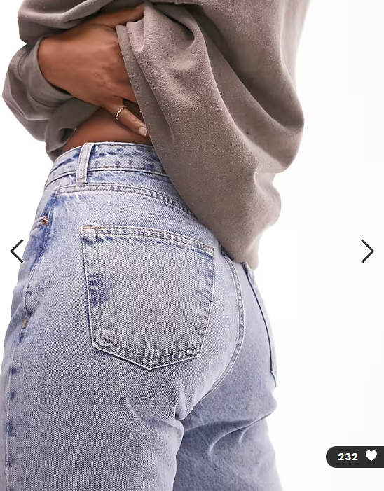 Topshop Hourglass Original Mom high rise jean in bleach