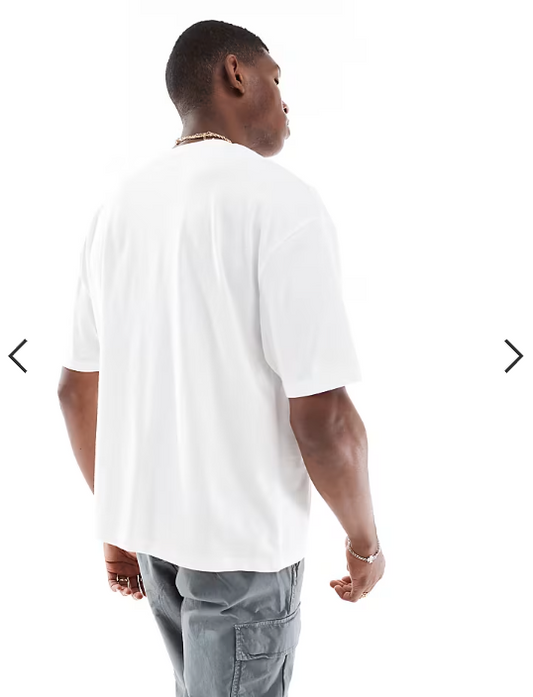 ASOS DESIGN boxy oversized t-shirt with city front applique in white