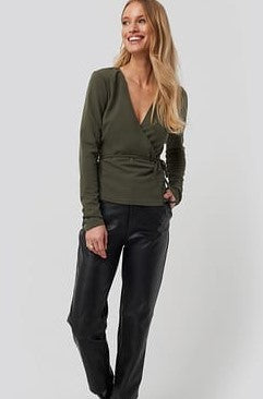 Wrap Over Long Sleeve Top Vert