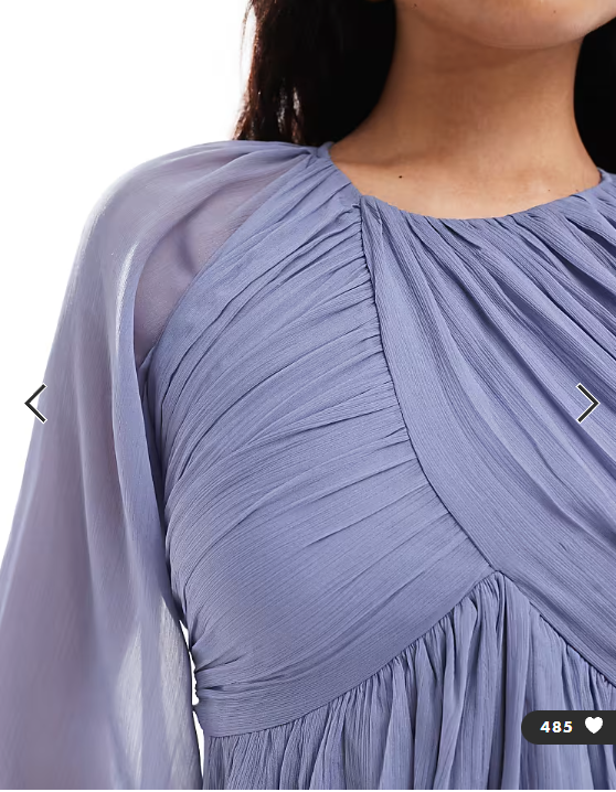 ASOS DESIGN raglan sleeve wafty mini dress with open back in dusky blue