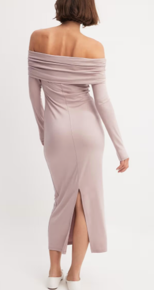 Soft Line Midi Dress-Mauve