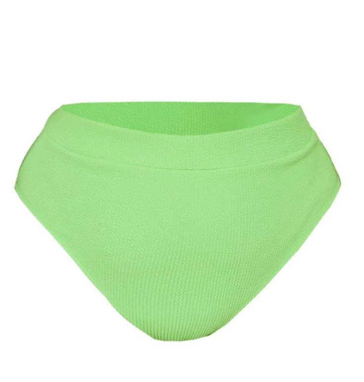 Plus Bright Green Crinkle High Waisted Bikini Bottoms