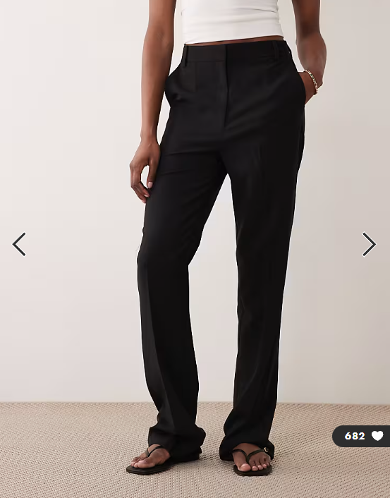 ASOS DESIGN Tall tailored slim straight trousers in black
