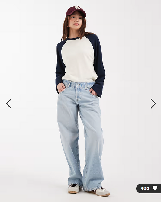 ASOS DESIGN Circular Design Collection Petite oversized baggy boyfriend jeans in soft light midwash