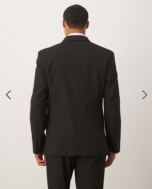 ASOS DESIGN double breasted slim suit jacket in black