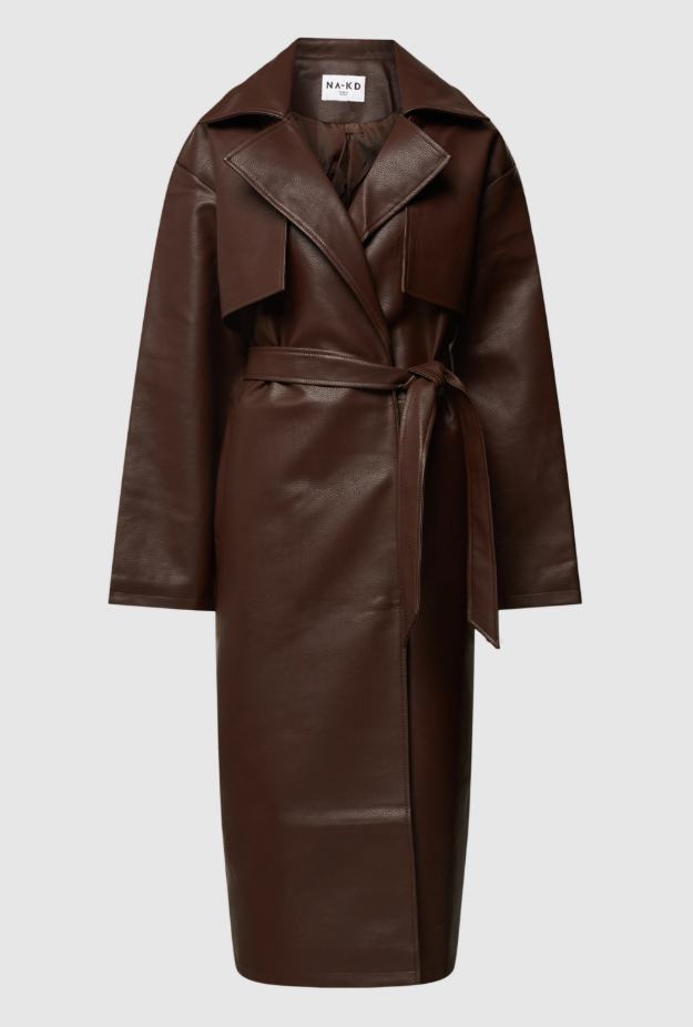 Oversized PU Trench Coat
