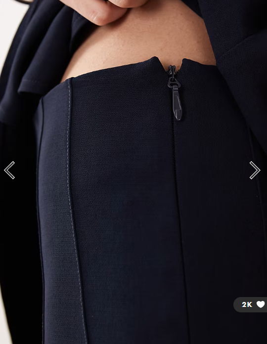 ASOS DESIGN tailored high waist corset detail palazzo trousers co-ord in navy