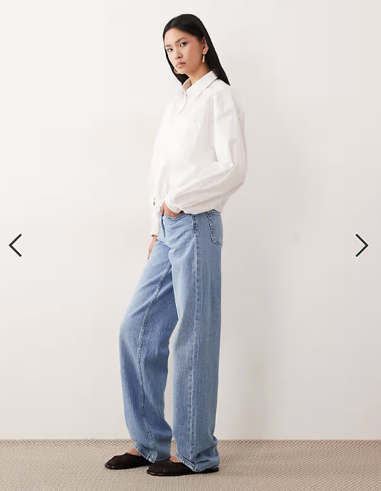 JDY Tall Katie low waist straight leg jeans in light blue