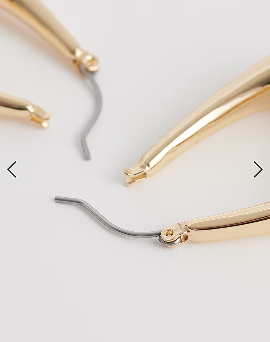 ASOS DESIGN hoops with stone detail in gold tone