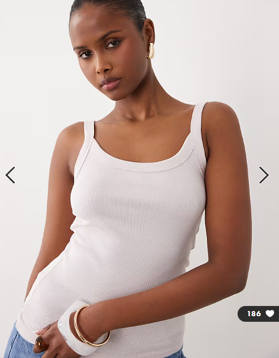 Gina Tricot basic rib singlet in lavendar purple