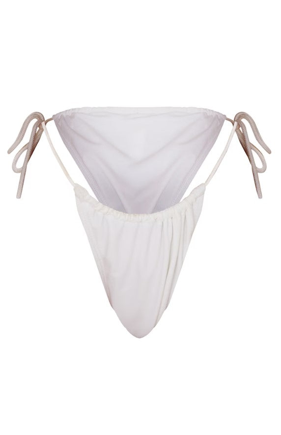 White Rope Tie Bikini Bottoms