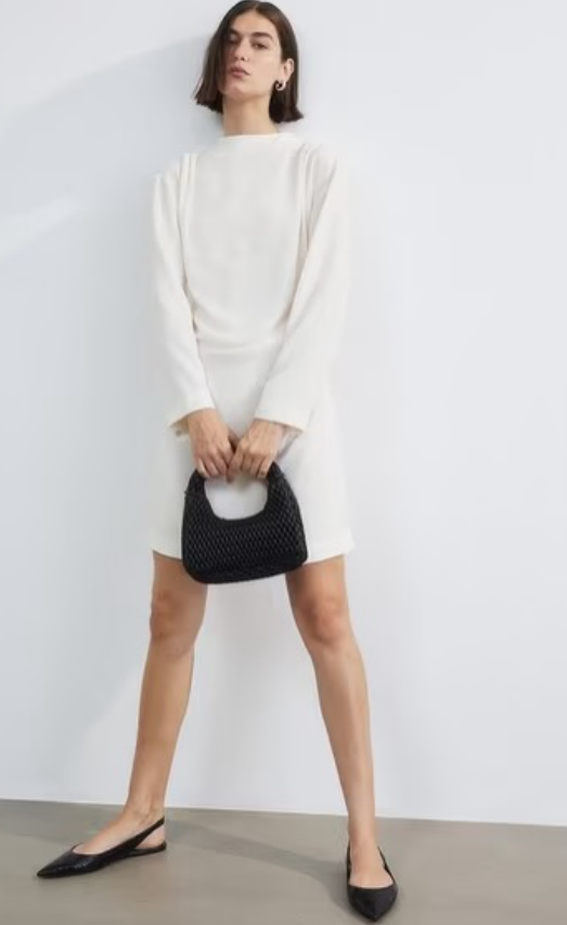 H&M - Draped Dress - Cream