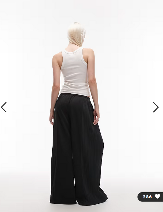 Nike pleated wide leg trousers in black