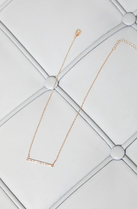 Gold Simple Textured Bar Necklace
