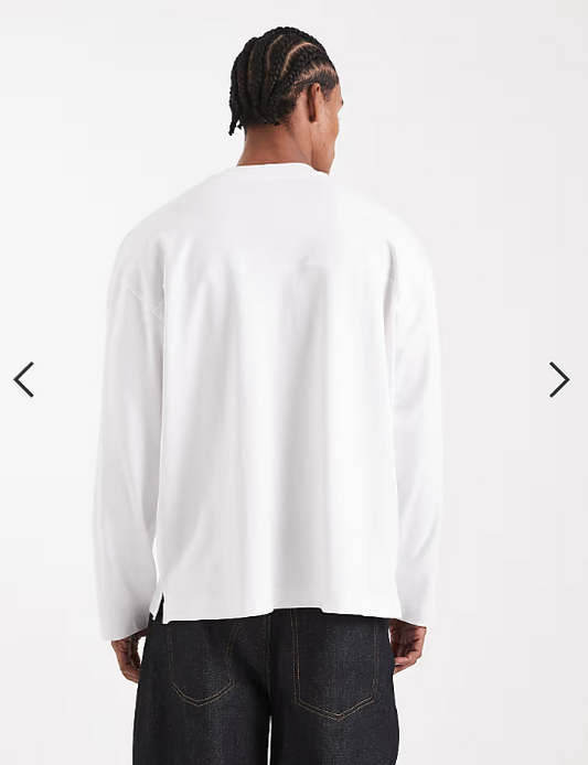 ASOS DESIGN Circular Design Collection super heavyweight oversized long sleeve t-shirt in white