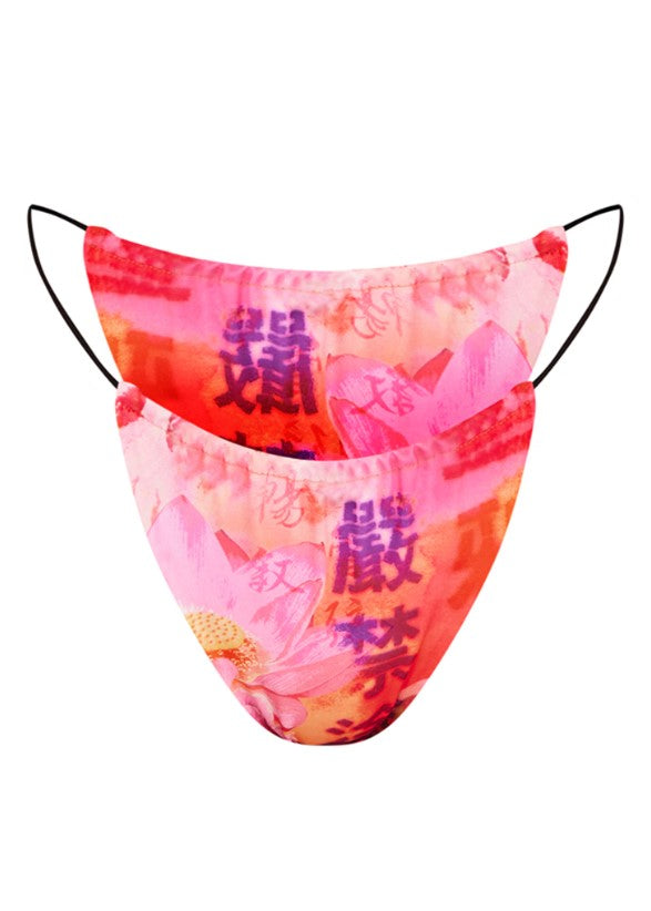 Pink Tokyo Print Bikini Bottoms