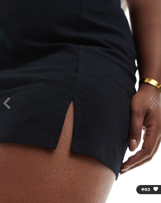 ASOS DESIGN Curve tennis skort in black