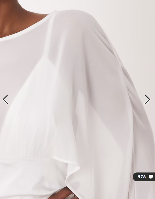 TFNC - bridal satin cami mesh cape detail maxi dress in ivory