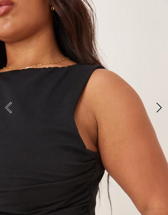ASOS DESIGN Curve mix fabric peplum hem top in black