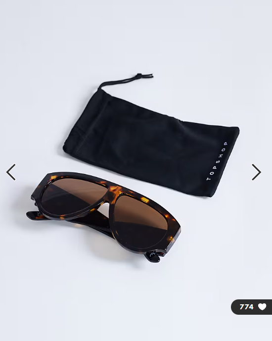 Topshop Zante aviator sunglasses in tortoise