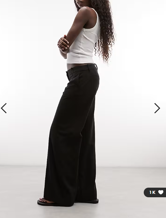 Weekday low waist flared tailored trousers in black