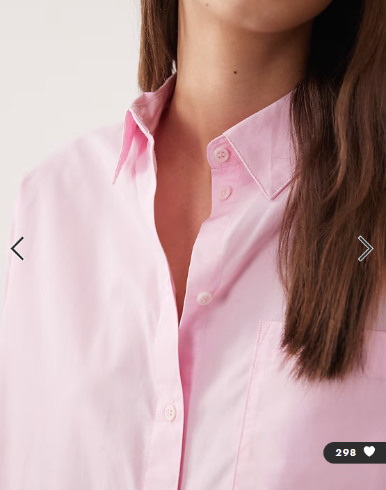 JJXX Jamie oversized poplin shirt in pink