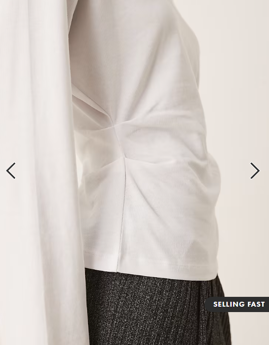 Asos - long sleeve corset waist tee