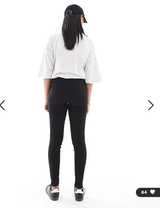 ASOS DESIGN Maternity skinny jeans in clean black