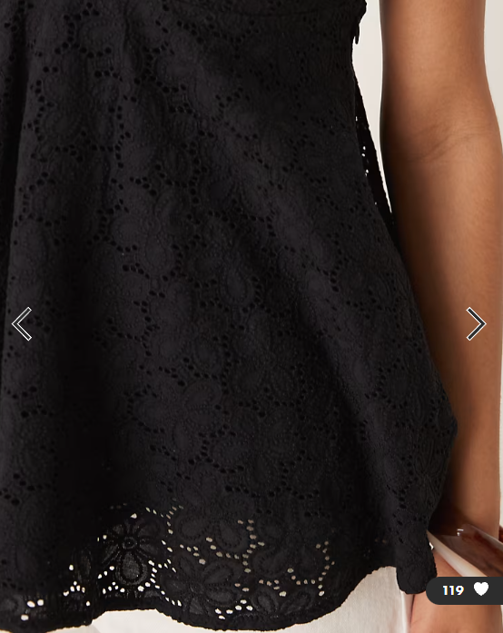 Mango v-neck cotton a-line top in black