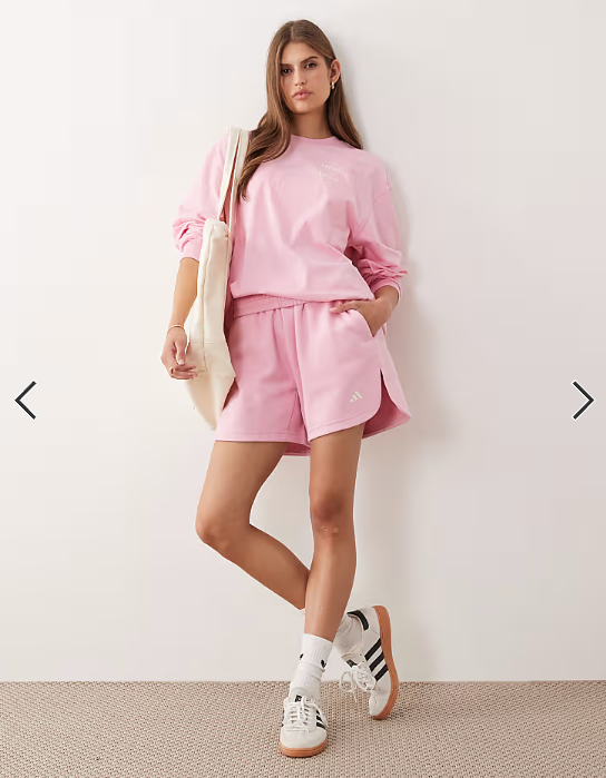 adidas Performance Three Stripes Studios long sleeve top in pink