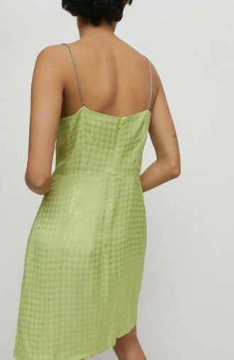 Warehouse - Jacquard Diamante Mini Dress