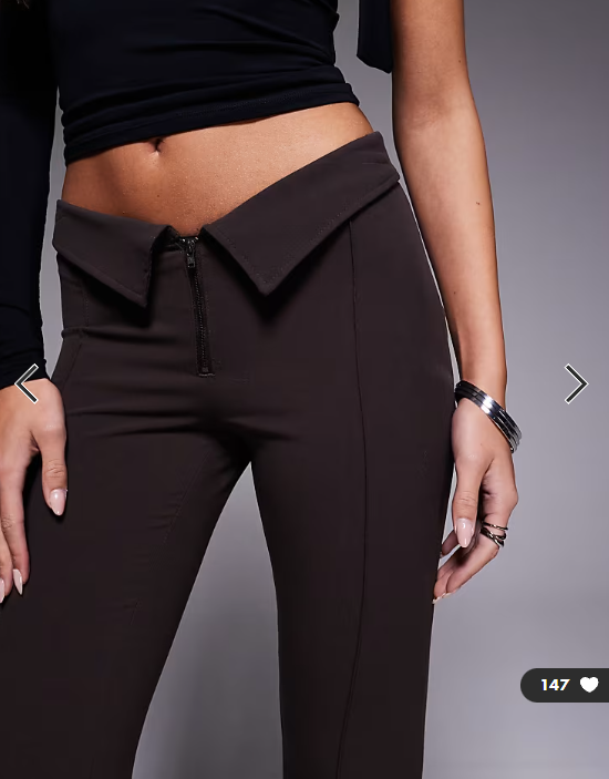 Monki bengaline flared tailored trousers in chocolate brown