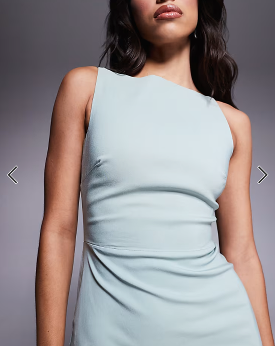 Vesper bengaline high neck open back maxi dress in sage