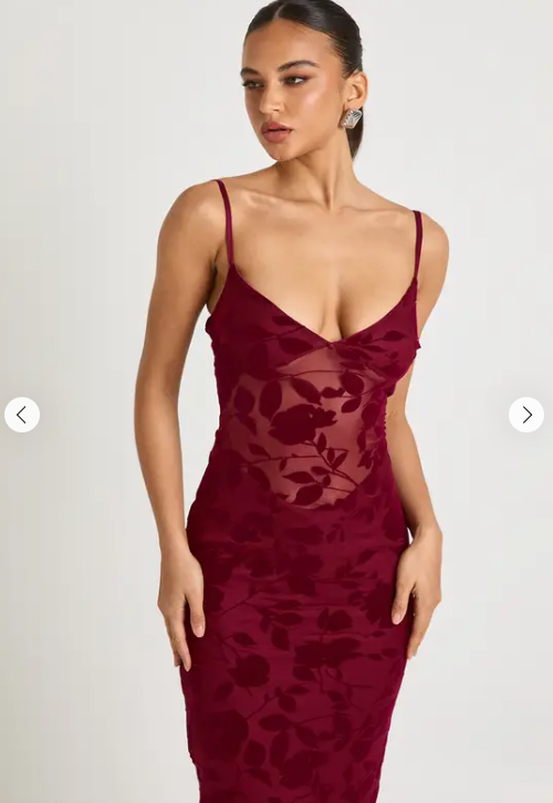 boohoo Strappy Devore Maxi Dress