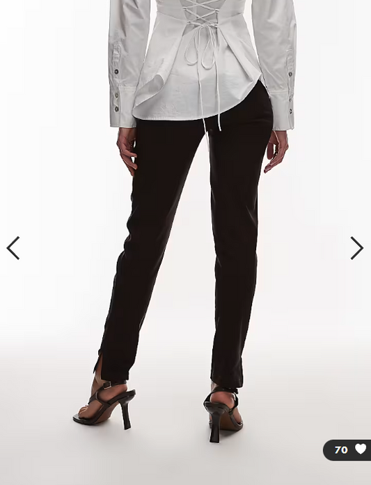 ASOS DESIGN bengaline cigarette pants with side split detail in Purple