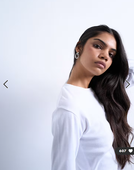 Topshop long sleeve everyday tee in white