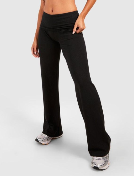 Boohoo Soft Touch Lounge Flare Trouser - black
